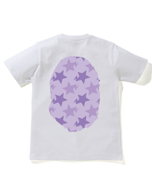 T Shirts Bape STA Pattern Big Ape Head Blanche Femme | PCI-35742237