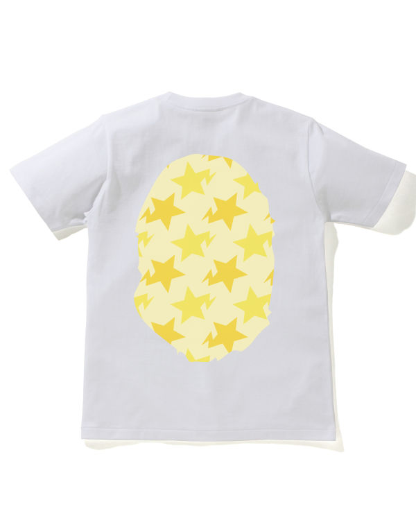 T Shirts Bape STA Pattern Big Ape Head Blanche Femme | REM-67566090