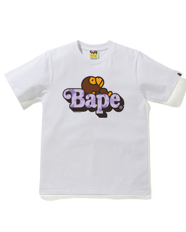 T Shirts Bape STA Pattern Milo On Blanche Femme | FLT-68455436