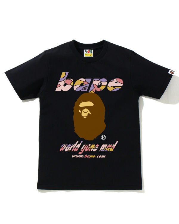 T Shirts Bape STA Camo WGM Ape Head Noir Femme | UOS-35281372