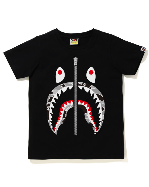 T Shirts Bape STA Camo Shark Noir Femme | HVJ-61030040