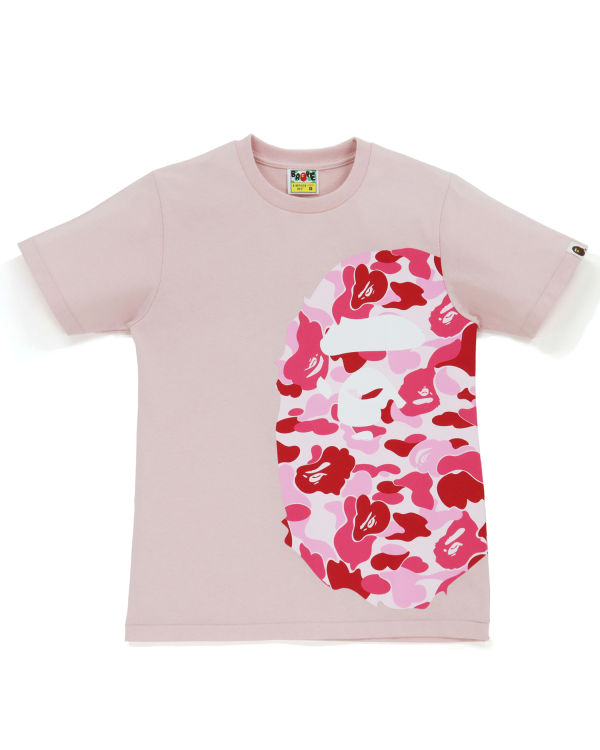 T Shirts Bape ABC Camo Side Big Ape Head Rose Femme | LLE-51289259