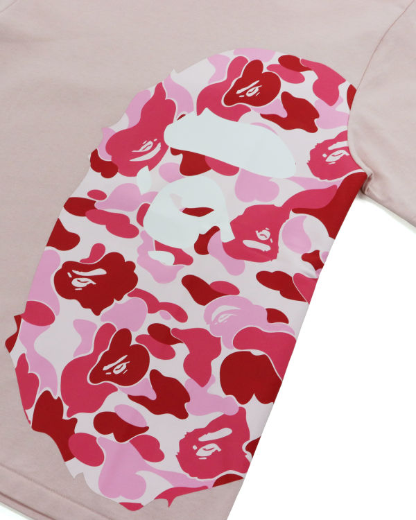 T Shirts Bape ABC Camo Side Big Ape Head Rose Femme | LLE-51289259