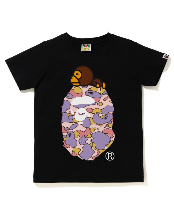 T Shirts Bape STA Camo Milo On Big Ape Noir Femme | ERZ-35333015