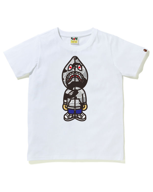 T Shirts Bape STA Camo Classiche Milo Shark Blanche Femme | WKY-55529692