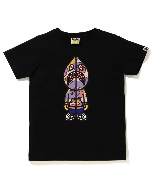 T Shirts Bape STA Camo Classiche Milo Shark Noir Femme | UAL-40964336