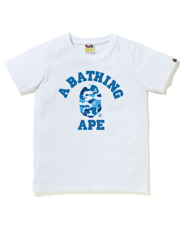 T Shirts Bape ABC Camo College Blanche Femme | QBY-00353971