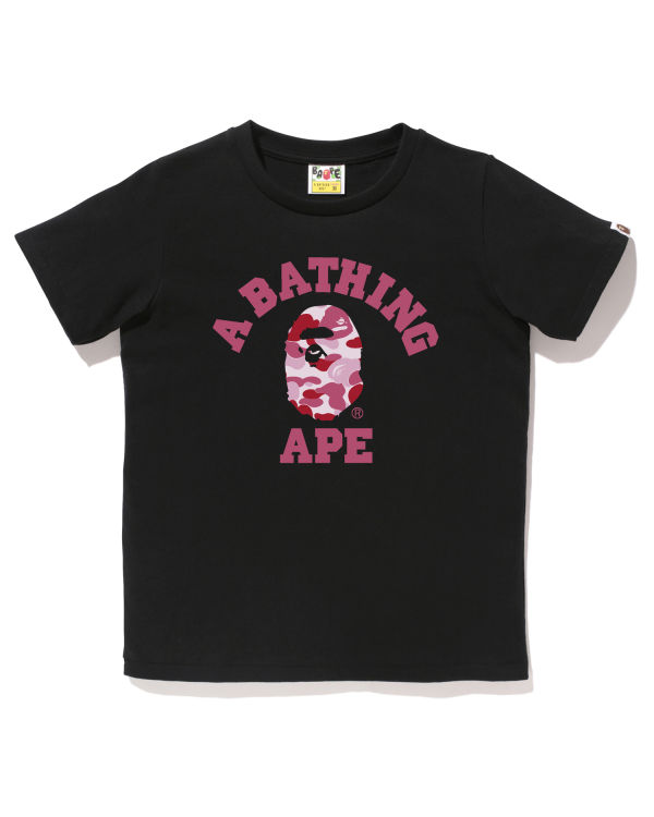 T Shirts Bape ABC Camo College Noir Femme | SKO-35401485