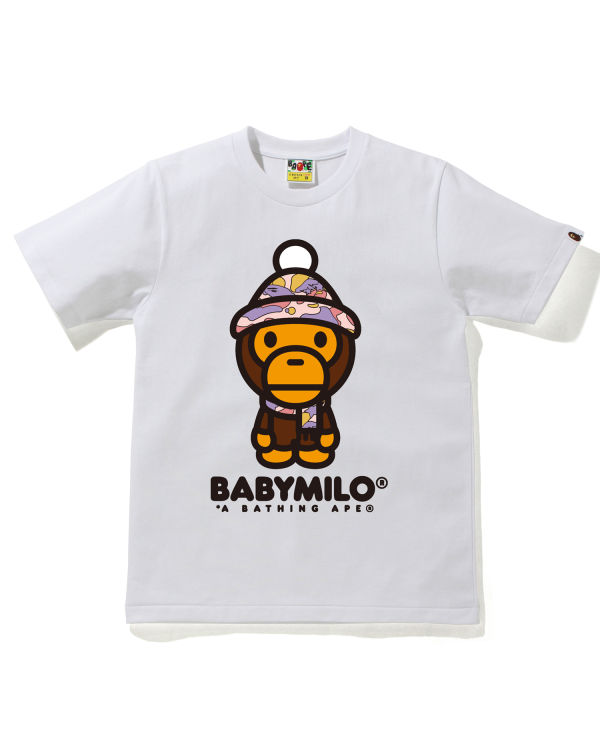 T Shirts Bape STA Camo Milo D'hiver Blanche Femme | VSX-26551040