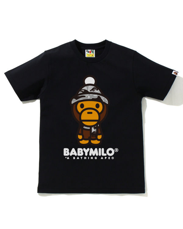 T Shirts Bape STA Camo Milo D'hiver Noir Femme | SEX-64274692