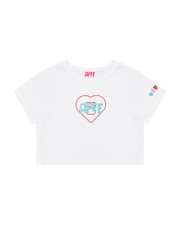 T Shirts Bape Logo printed slim cut Blanche Femme | UHX-19945506