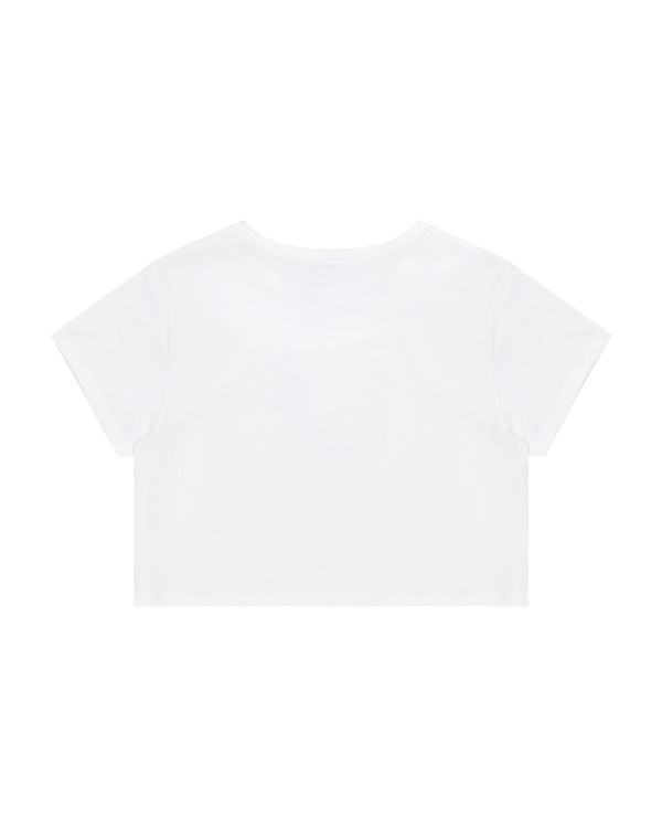 T Shirts Bape Logo printed slim cut Blanche Femme | UHX-19945506