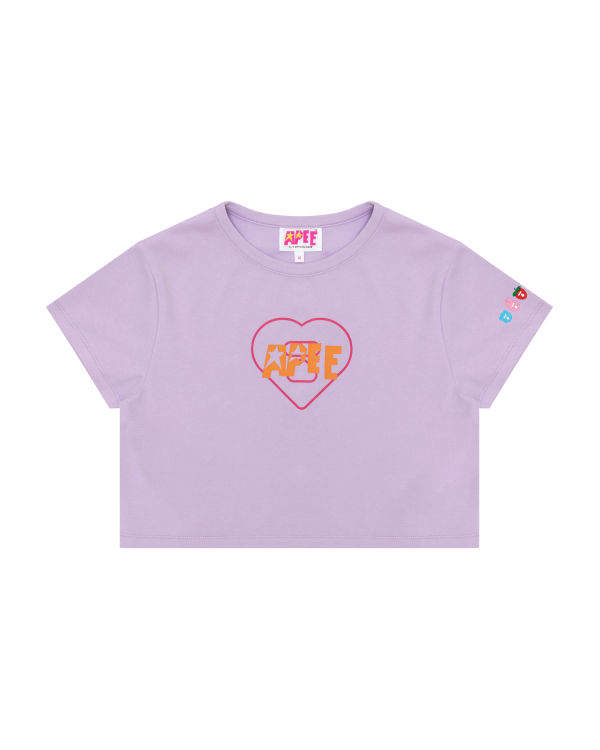 T Shirts Bape Logo printed slim cut Violette Femme | WRU-79207342