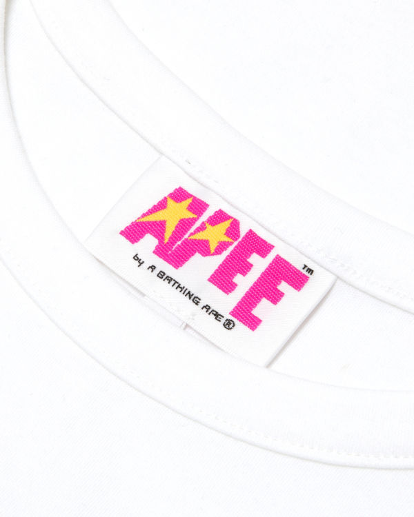 T Shirts Bape Logo printed slim cut Blanche Femme | UHX-19945506