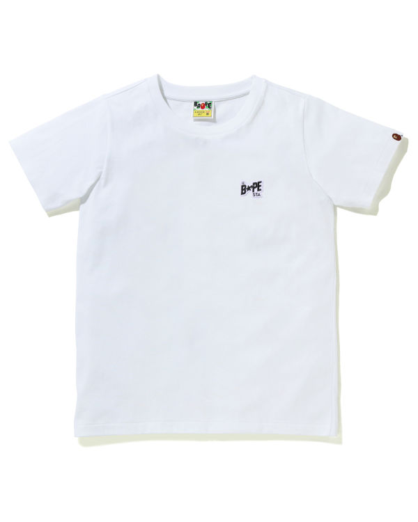 T Shirts Bape STA Logo One Point Blanche Femme | FTN-83561507