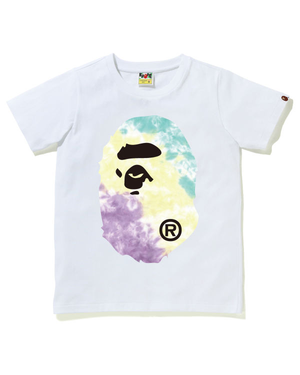 T Shirts Bape Tie-Dye Big Ape Head Blanche Femme | QDW-97633275