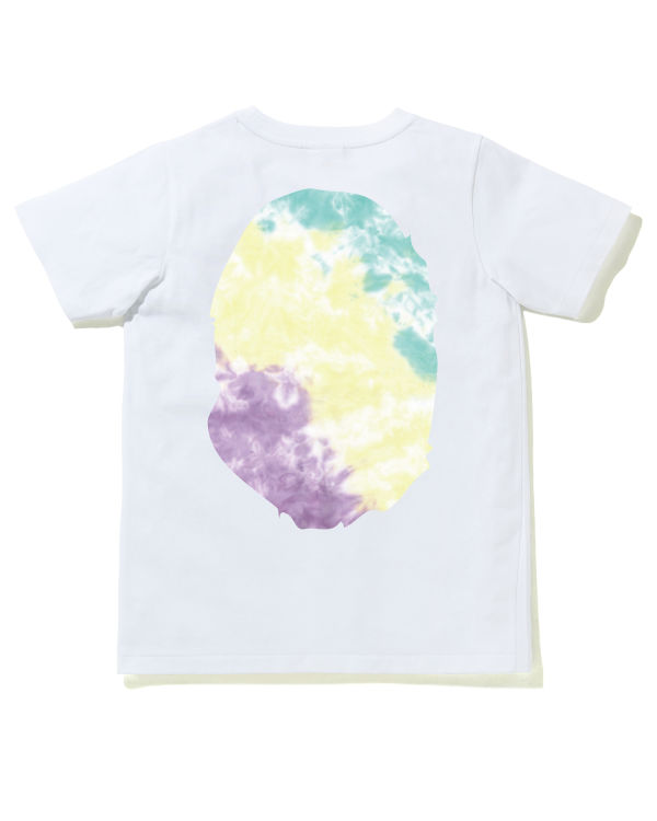 T Shirts Bape Tie-Dye Big Ape Head Blanche Femme | QDW-97633275