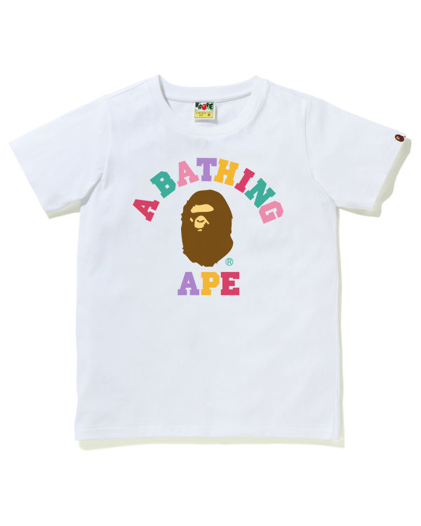 T Shirts Bape Colors College Blanche Femme | YSP-75677295