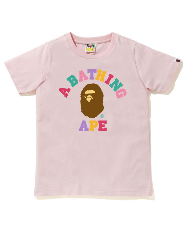 T Shirts Bape Colors College Rose Femme | LGL-96091873