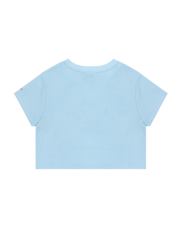 T Shirts Bape Flower cropped Bleu Femme | NGK-79406853