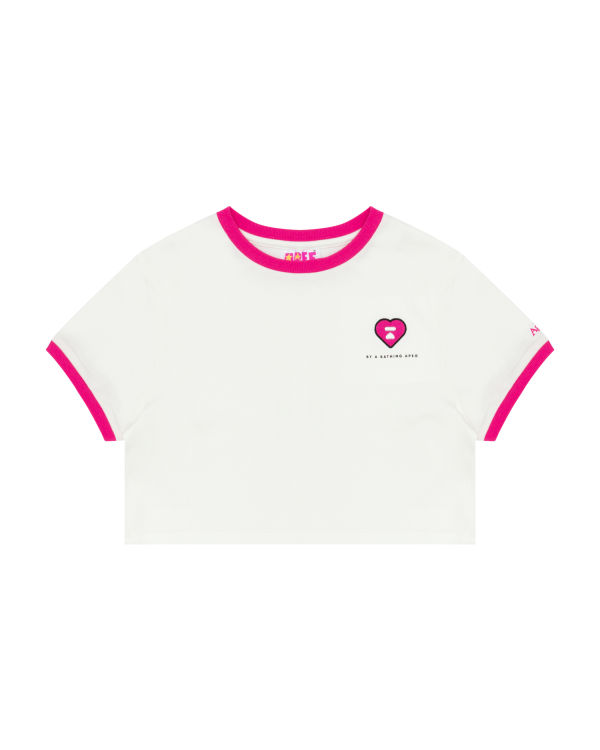 T Shirts Bape Heart cropped Blanche Femme | OMK-01907940