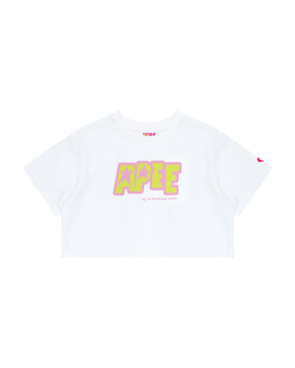 T Shirts Bape Double logo cropped Blanche Femme | KST-39267741