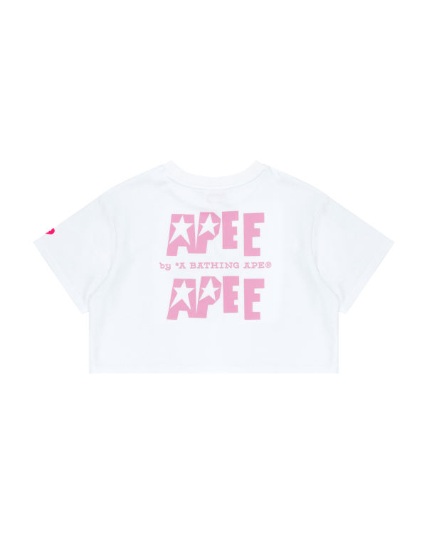 T Shirts Bape Double logo cropped Blanche Femme | KST-39267741