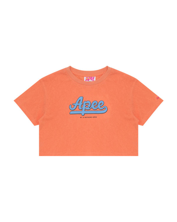 T Shirts Bape Graphique cropped Orange Femme | PSQ-39991532