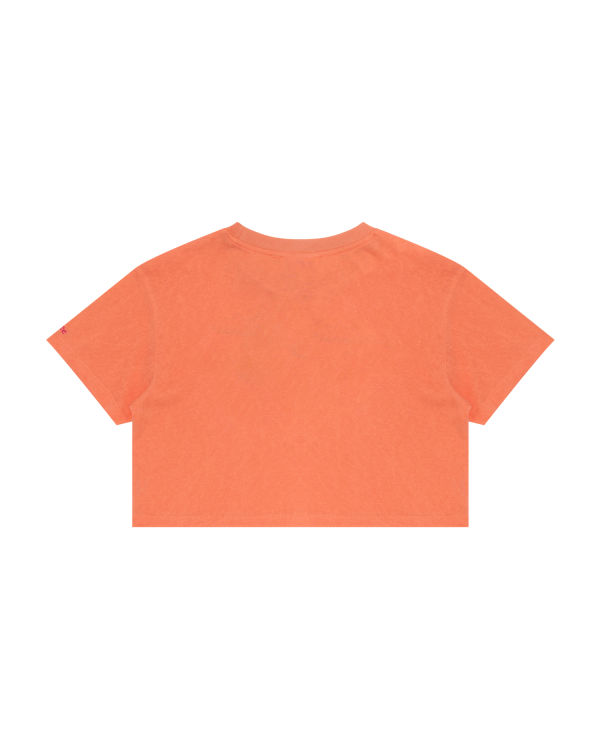 T Shirts Bape Graphique cropped Orange Femme | PSQ-39991532