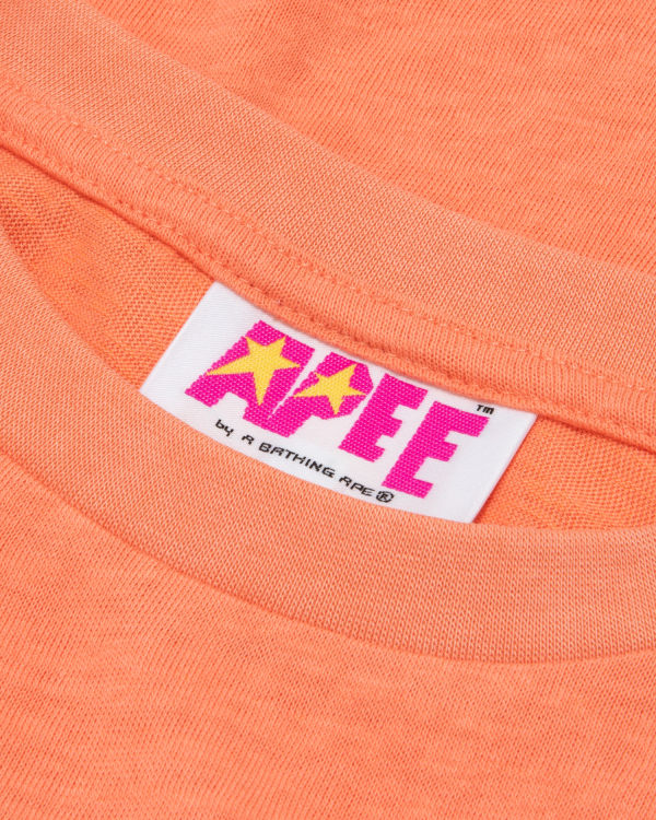 T Shirts Bape Graphique cropped Orange Femme | PSQ-39991532