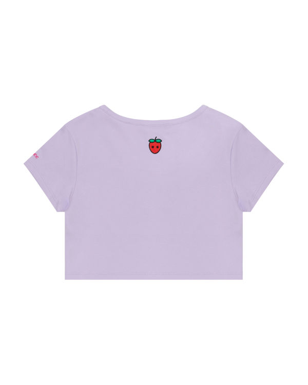 T Shirts Bape Logo berry Violette Femme | JOQ-64505928