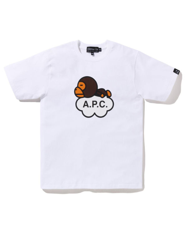 T Shirts Bape X A.P.C. Milo Larges Blanche Femme | SME-65088506