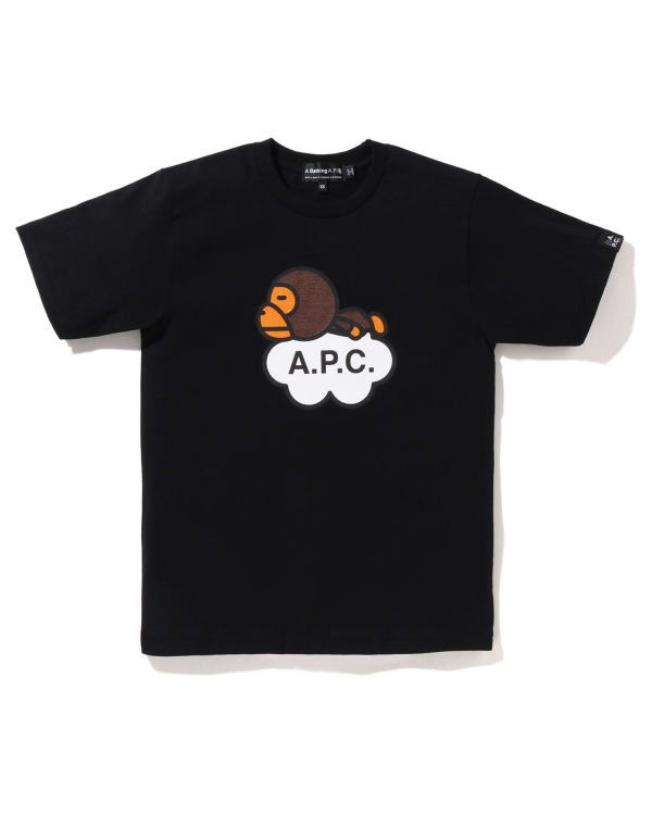 T Shirts Bape X A.P.C. Milo Larges Noir Femme | FAY-48603207