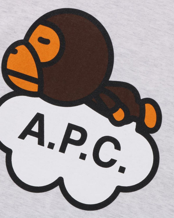 T Shirts Bape X A.P.C. Milo Larges Grise Femme | HUJ-03925667