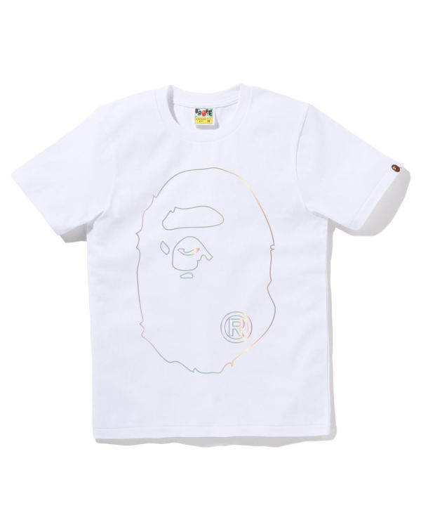 T Shirts Bape Hologram Big Ape Head Blanche Femme | QTO-61320674