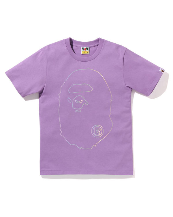 T Shirts Bape Hologram Big Ape Head Violette Femme | QJY-44729048