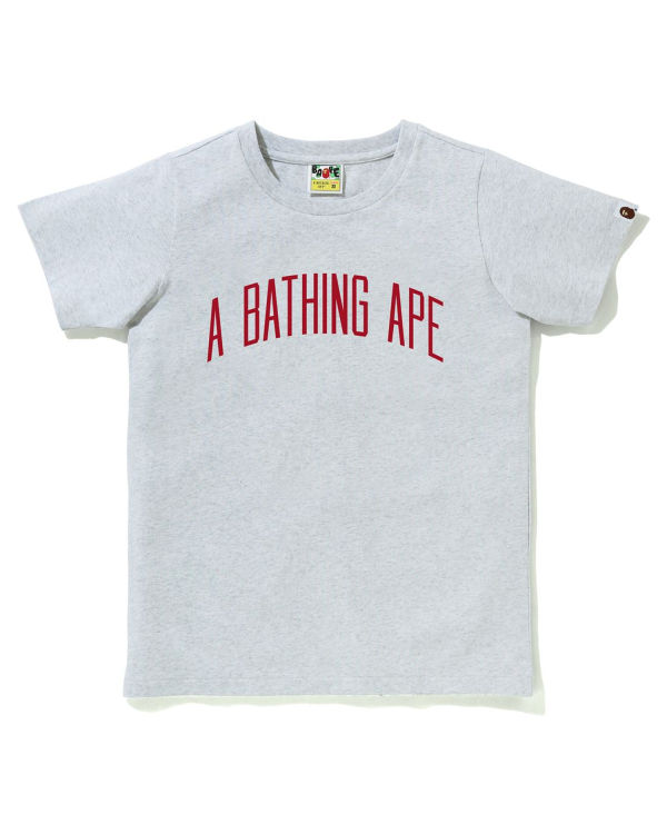 T Shirts Bape A Bathing Ape Letter Grise Femme | YHU-47674338