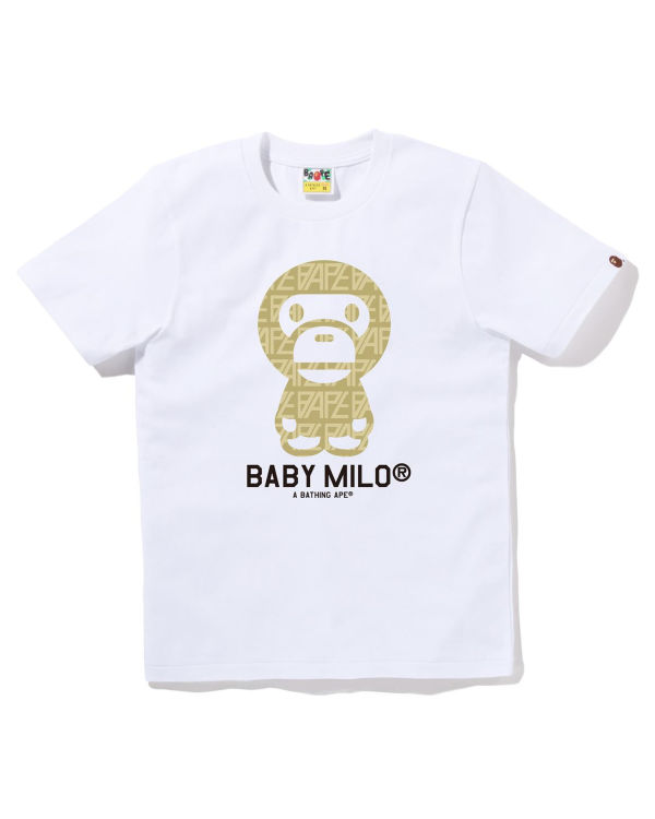 T Shirts Bape Logo Monogram Milo Blanche Femme | HIX-19234170