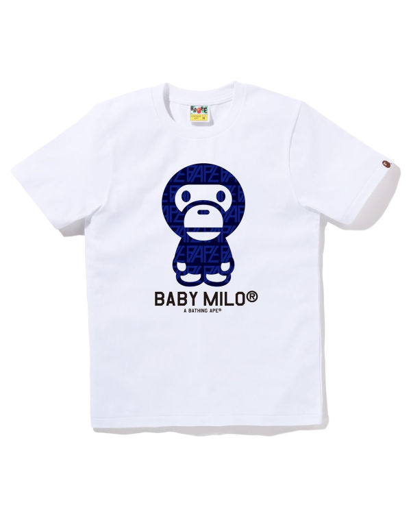 T Shirts Bape Logo Monogram Milo Blanche Femme | RDK-30933864