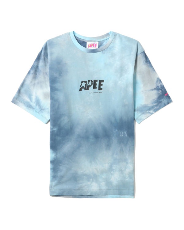 T Shirts Bape Tie-dye graphic slit Bleu Femme | KAE-88079076