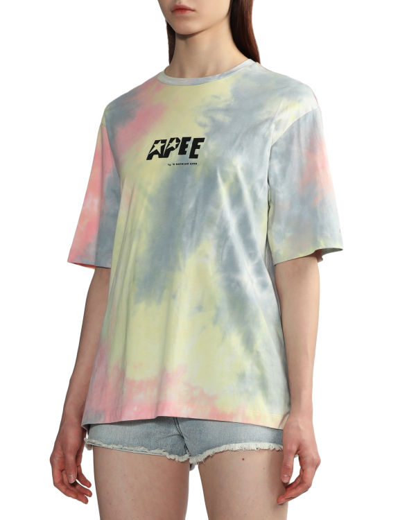 T Shirts Bape Tie-dye graphic slit Rose Femme | QZI-76768720