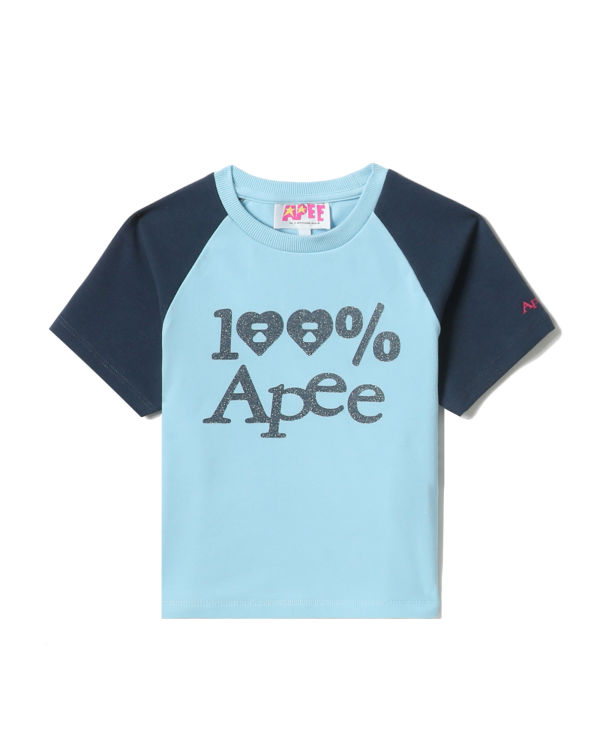 T Shirts Bape Graphique crop raglan Bleu Clair Femme | MPL-53568784