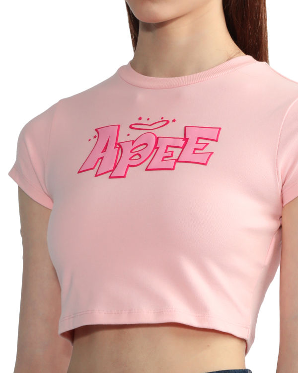 T Shirts Bape Graphique slim-cut Rose Femme | KYA-58783582