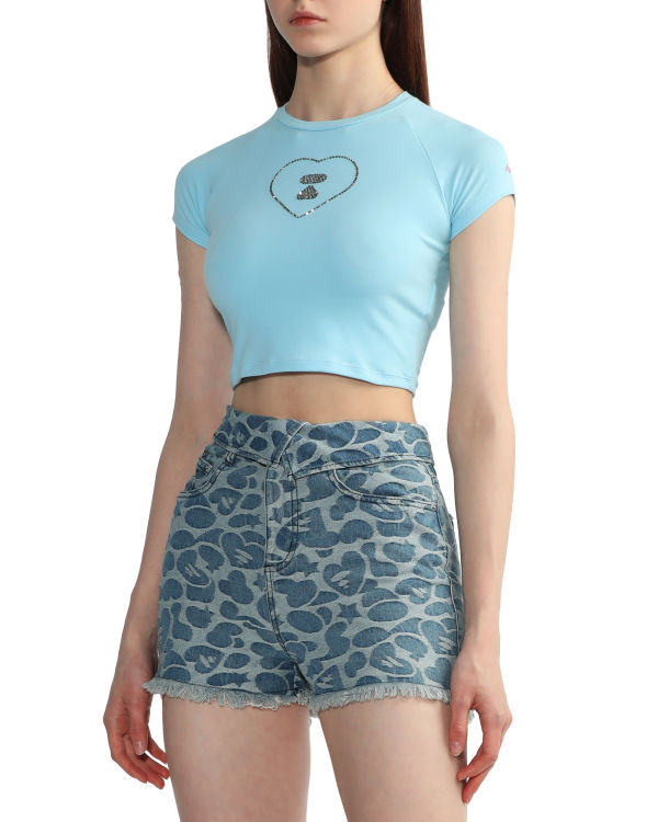 T Shirts Bape Graphique crop #2 Bleu Femme | WZN-77471370