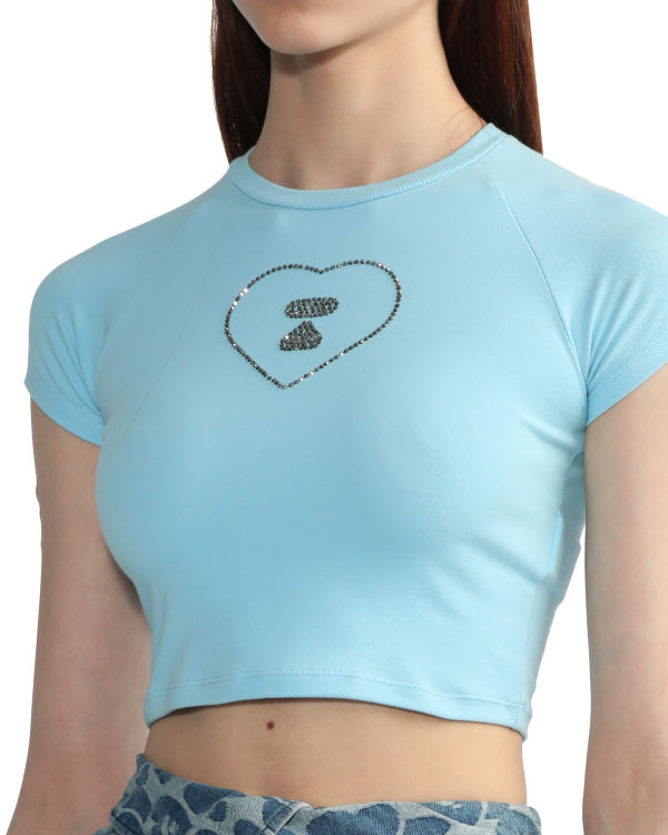 T Shirts Bape Graphique crop #2 Bleu Femme | WZN-77471370