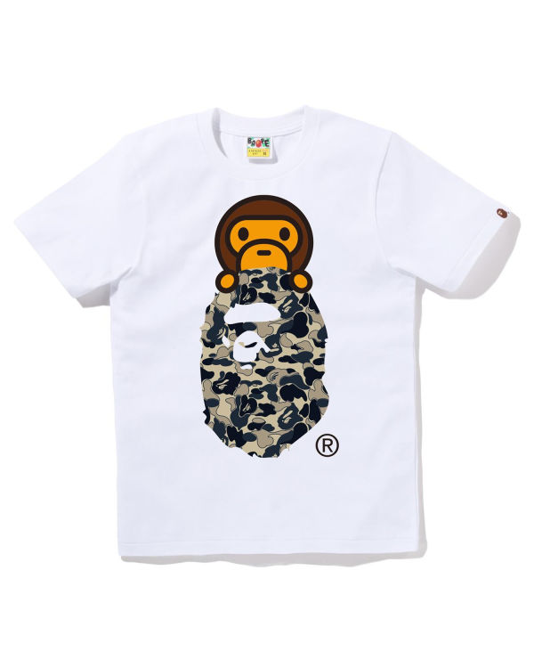 T Shirts Bape Cookie Camo 2 Milo On Ape Head Blanche Femme | WFU-37875917