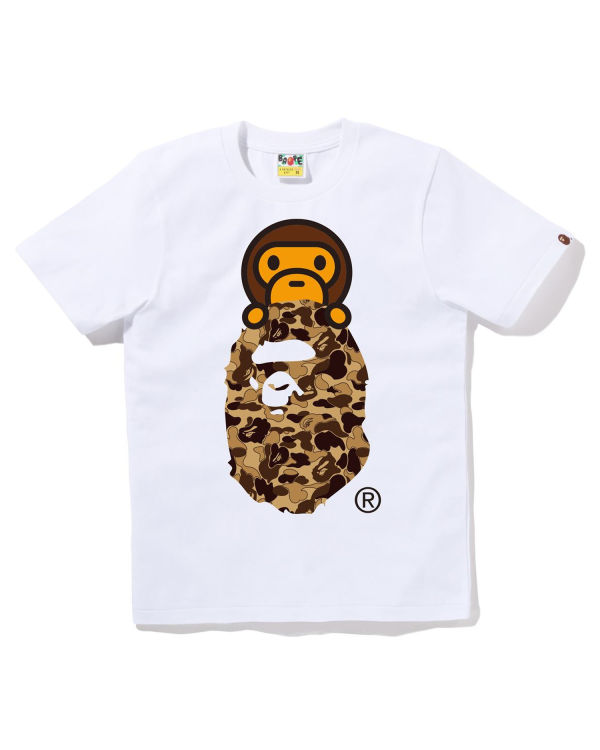 T Shirts Bape Cookie Camo 2 Milo On Ape Head Blanche Femme | ESC-96394450