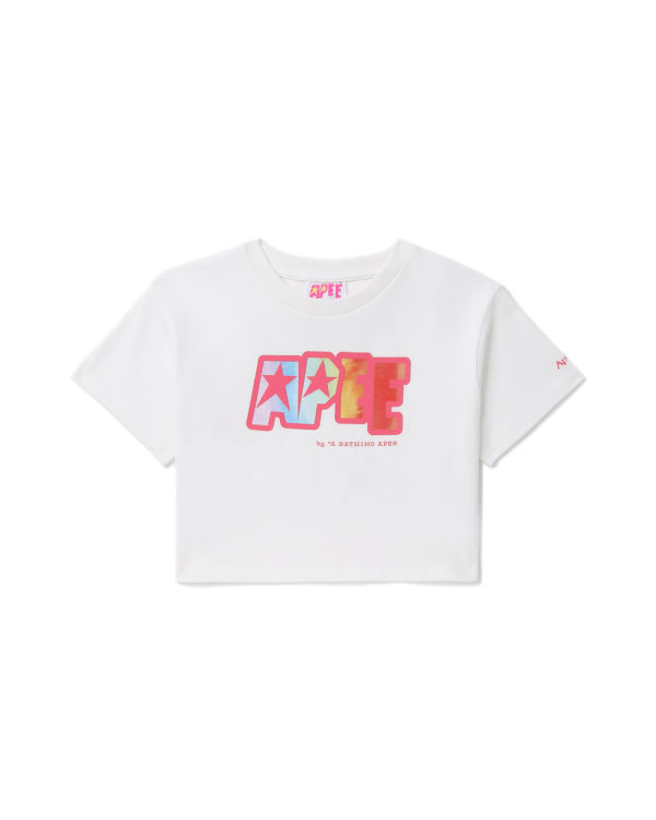 T Shirts Bape Logo printed crop Blanche Femme | ZYU-77261683