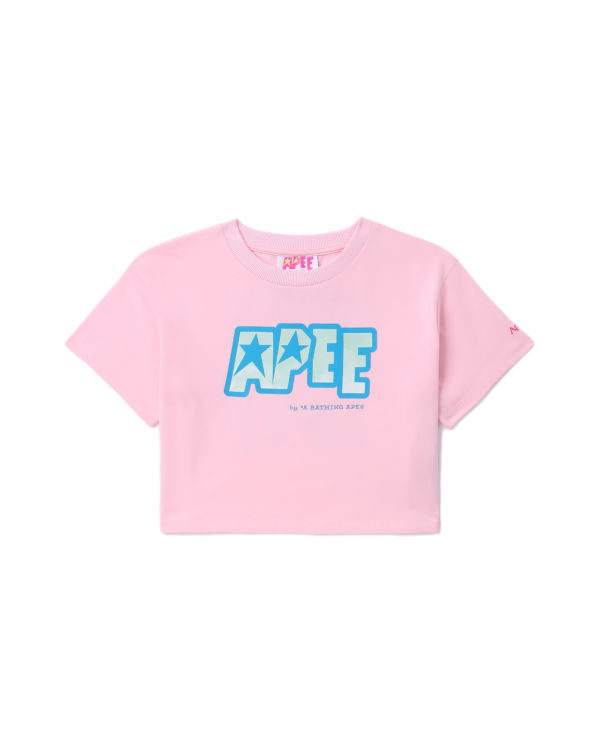 T Shirts Bape Logo printed crop Rose Femme | HMD-64391631