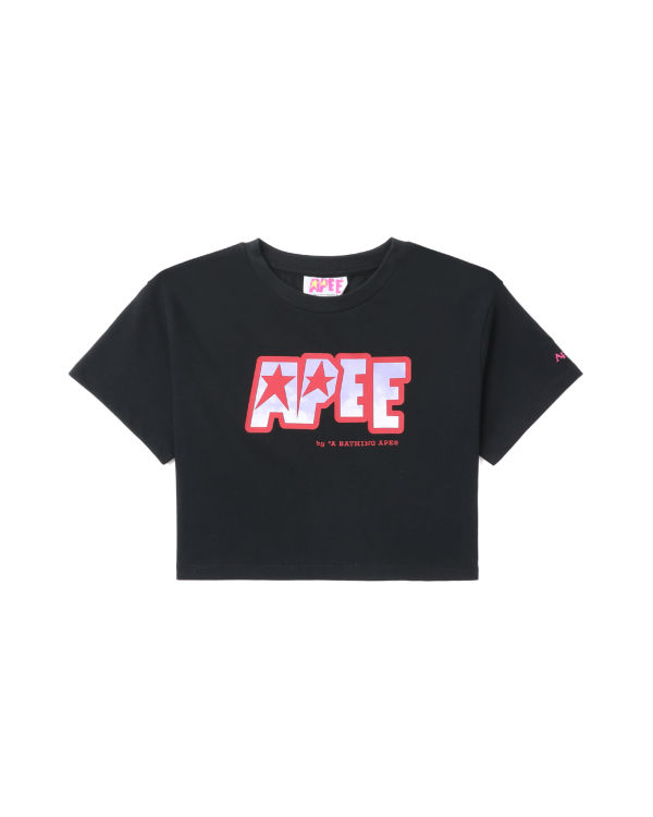 T Shirts Bape Logo printed crop Noir Femme | FSC-23344079